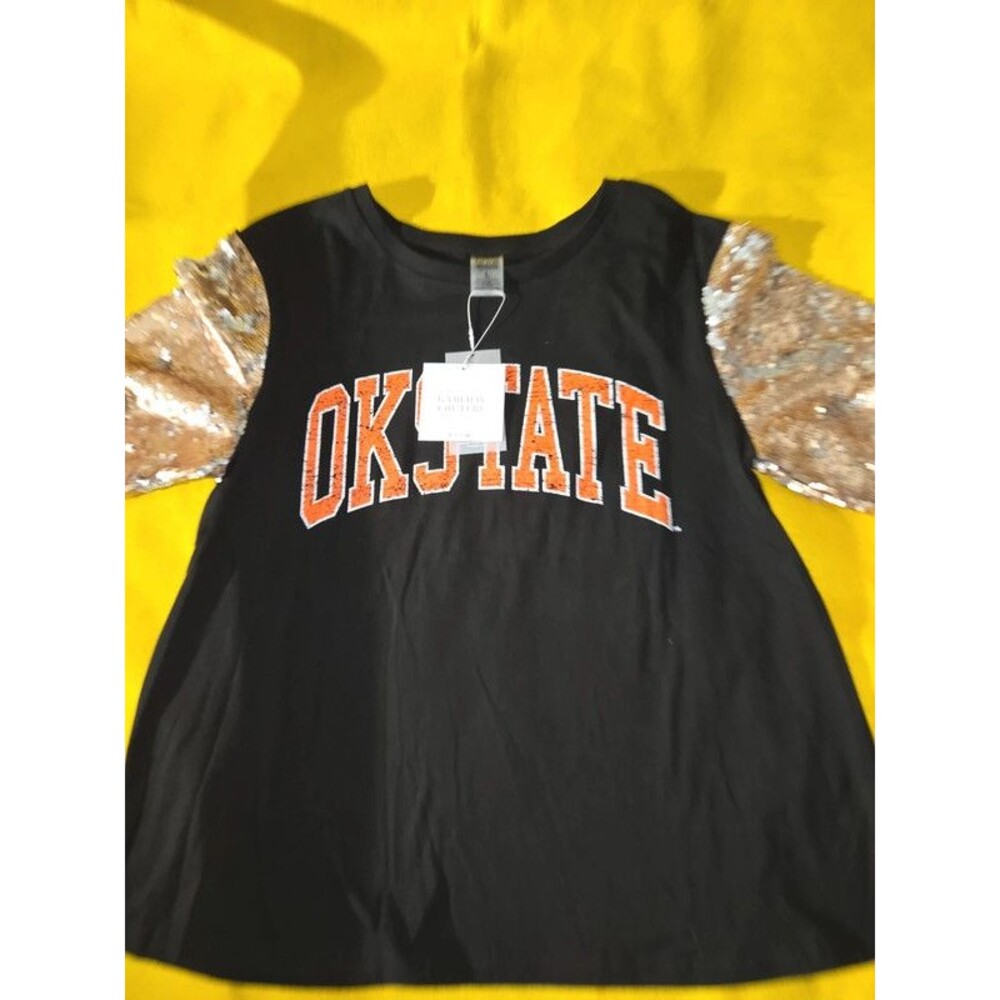 Gameday Couture OK State Women's Large Sequin Shirt (BLOC-27)